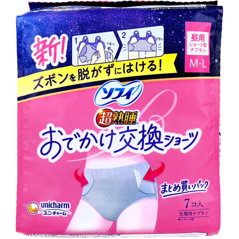 Sofy Super Sleep Outing Replacement Panties, Daytime Use, Panty-Type Sanitary Napkin, Natural Gray, ML Size